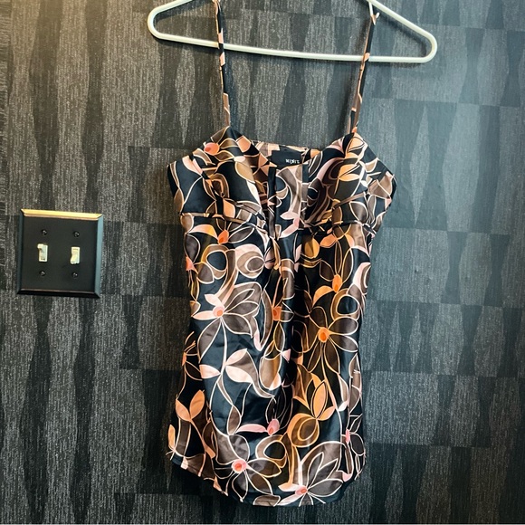 2000s cute top MIX IT y2k silky tank top retro pattern - Picture 3 of 4